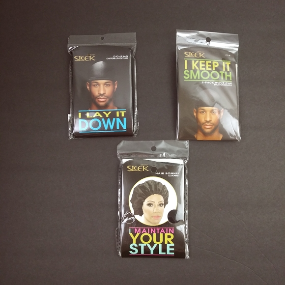 Hair Bonnet & Wave Cap Bundle Of 3 - Picture 1 of 6